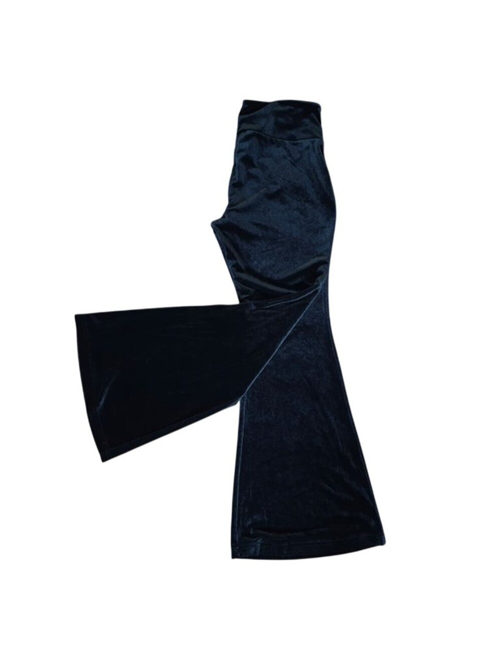 Juicy Couture Flare Pants Velour Crown Logo Size L Black, Suede-Like Fabric.